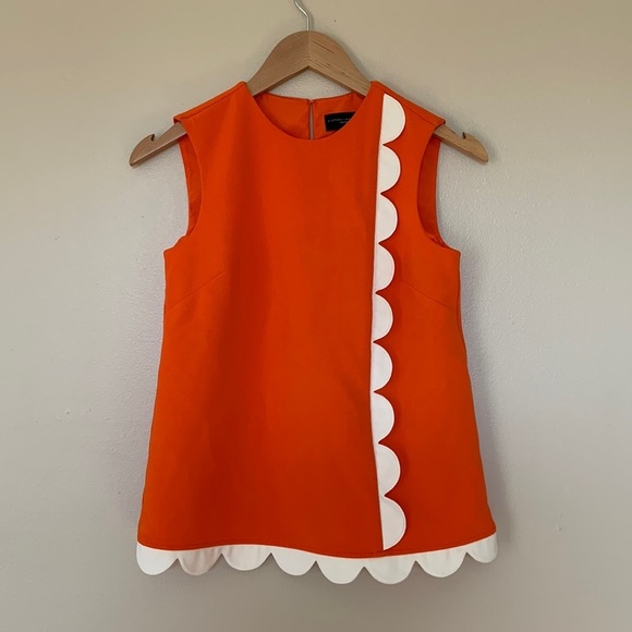 Victoria Beckham for Target Scalloped Sleeveless‎ Top Orange Cream - Picture 2 of 8